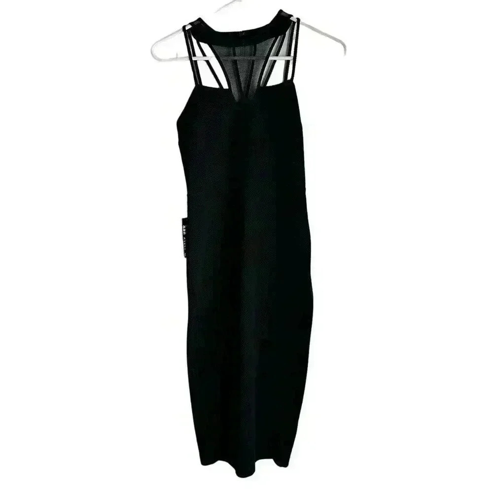 Express Little Black Dress Mesh Strappy Size 2 New With Tags